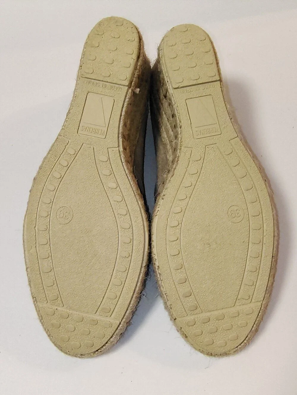 Verbenas Women's Mamen Suede Slip-On Wedge Espadrilles in Stone Made In Spain 39